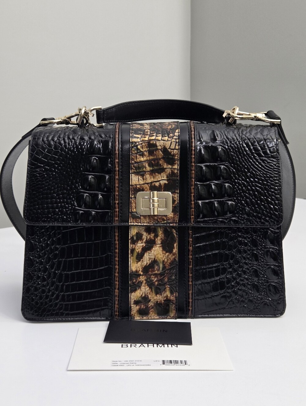 NEW BRAHMIN HALLIE SATCHEL BAG - UNTAMED KAIROS
